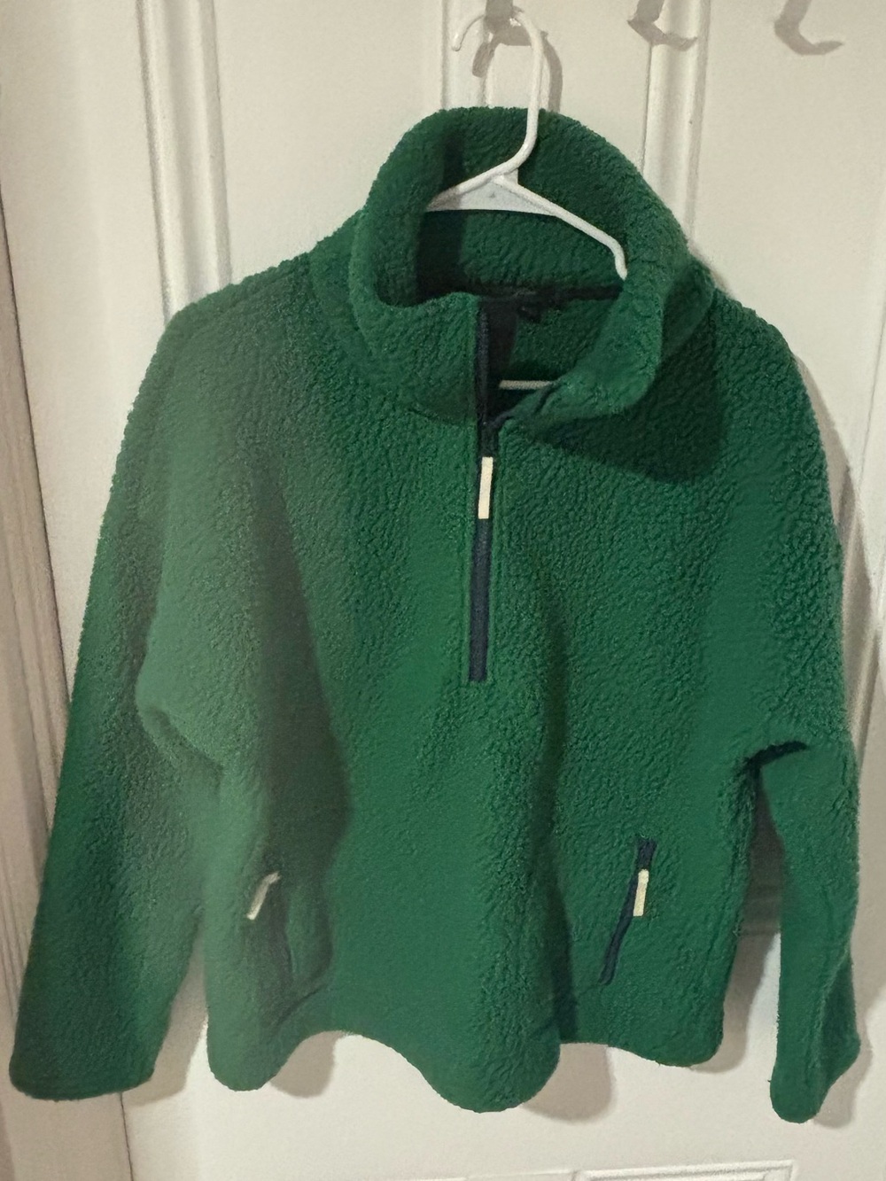 J. Crew Forest Green Sherpa Half-Zip Pullover Sweater
